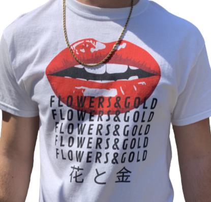 Lips logo T - Flowers&Gold