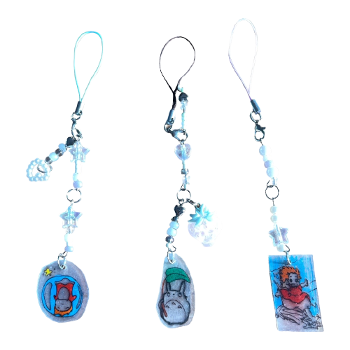 hand drawn ponyo phone charm accessory