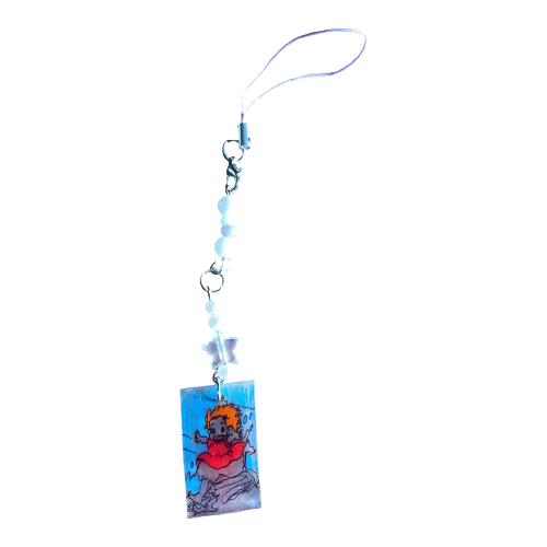 hand drawn ponyo running phone charm accessory