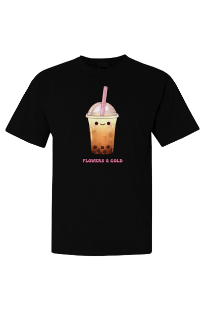 Boba Tea Shirt - Flowers&Gold
