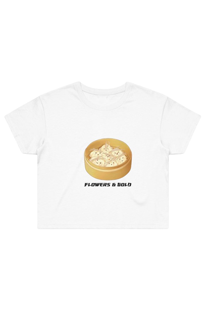 Dumpling party Crop Tee - Flowers&Gold