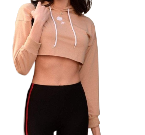 Rose crop top online hoodie