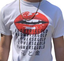 Lips logo T - Flowers&Gold